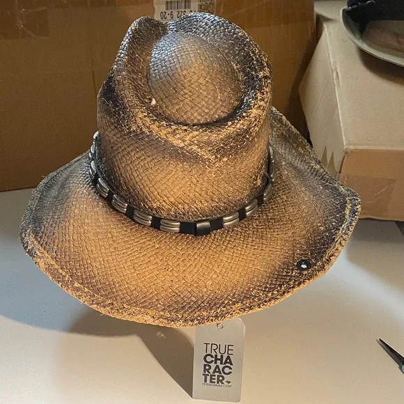 Peter Grimm Distressed Brown Bret Cowboy Hat - Picture 3 of 5